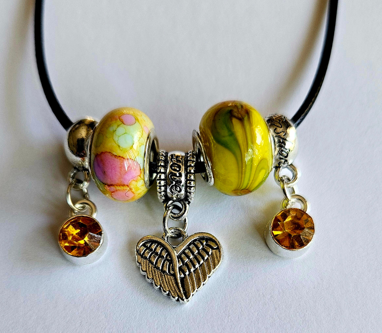 Heart Dangle Corded Necklas