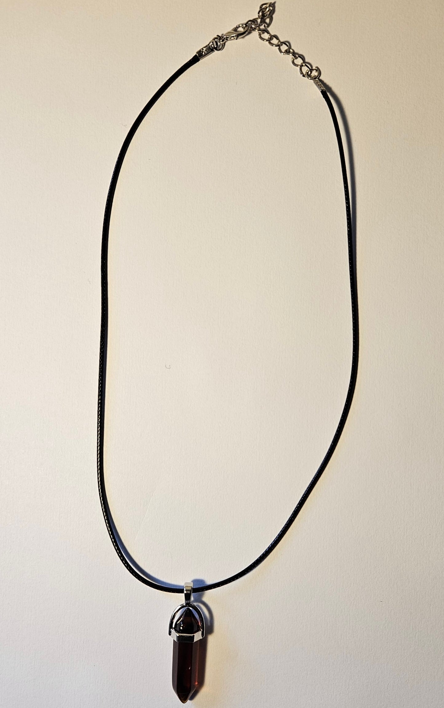 Stone Pendant with Corded Necklace