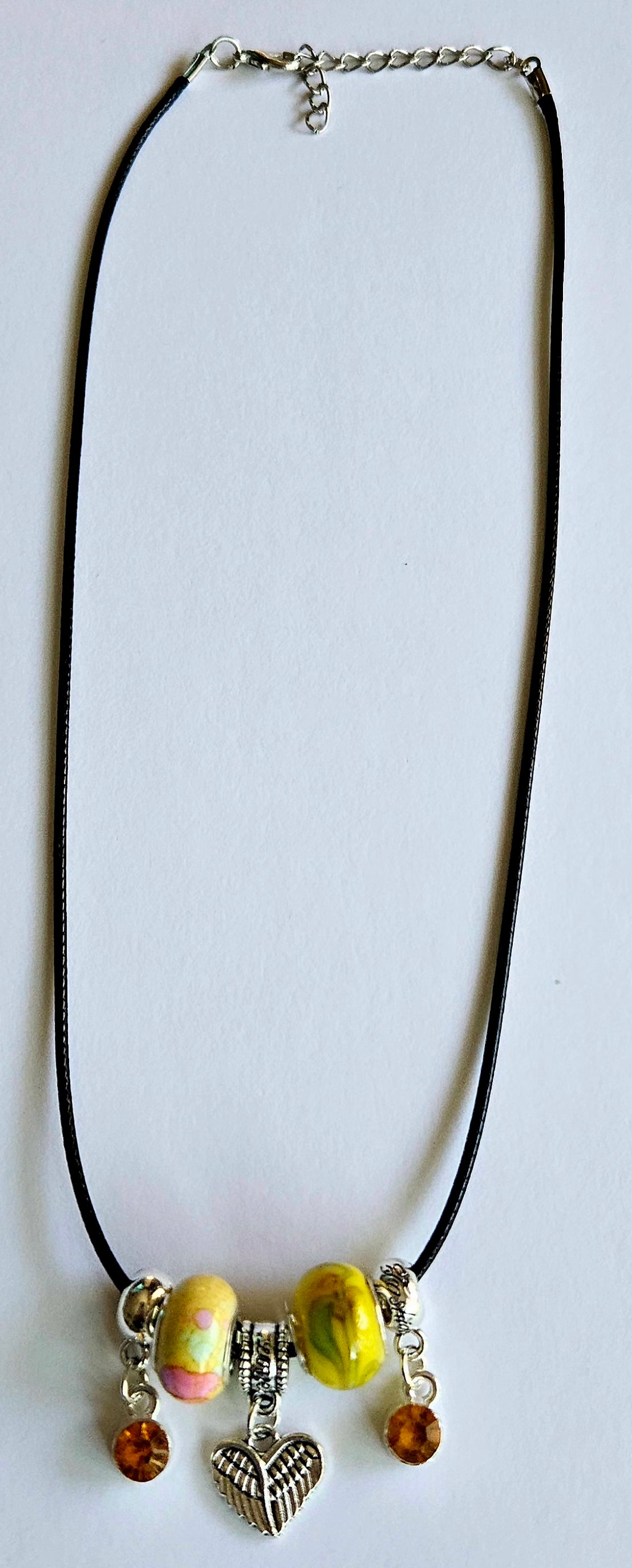 Heart Dangle Corded Necklas