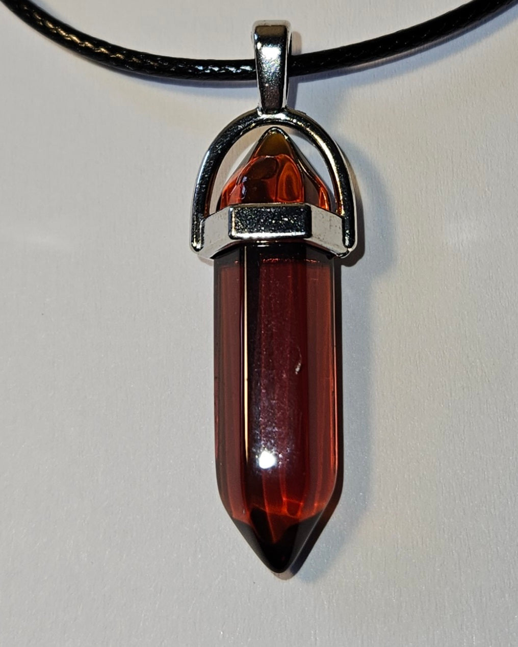 Stone Pendant with Corded Necklace