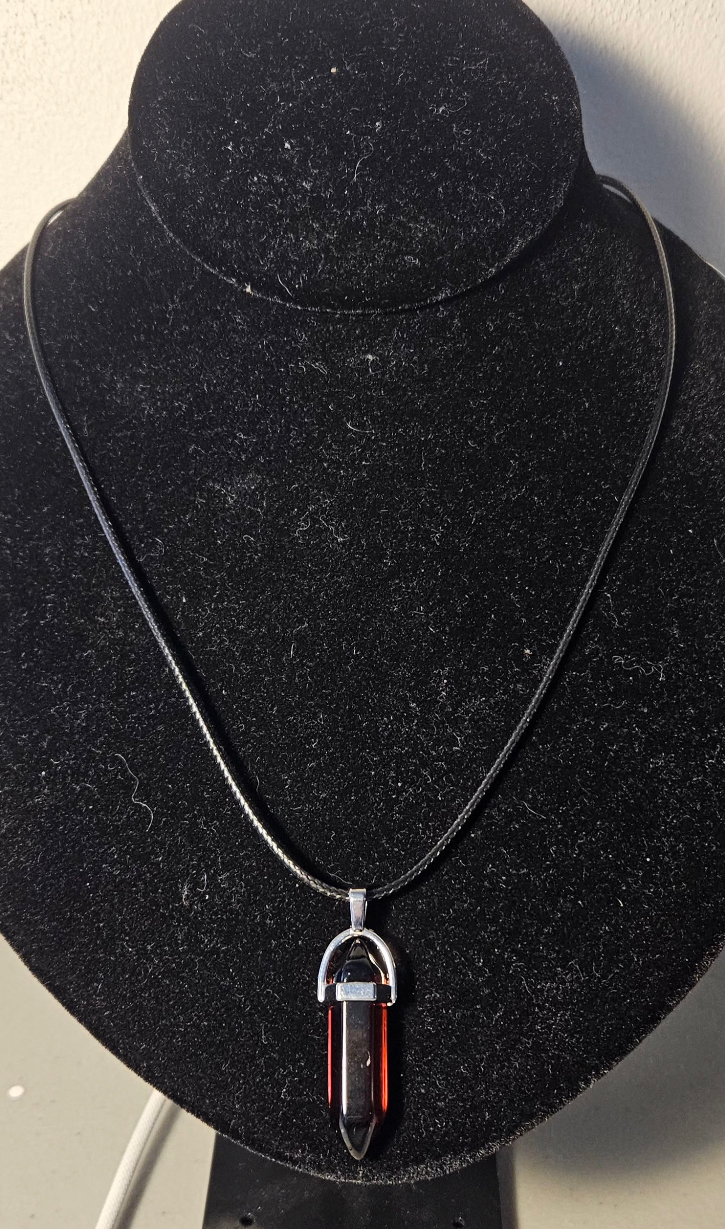 Stone Pendant with Corded Necklace